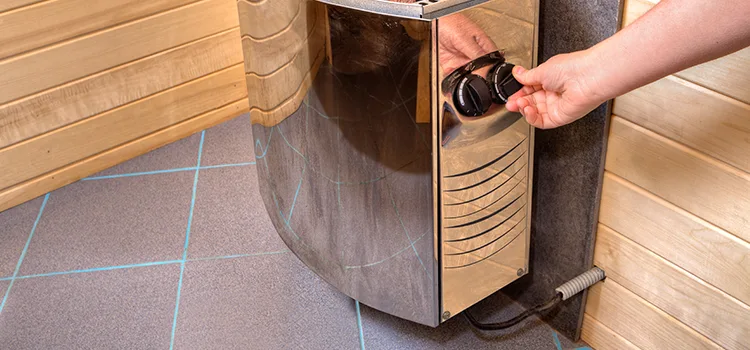 Floor-mounted sauna heater Installation in Cambridge, Ontario