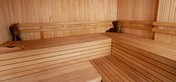 Spruce Wood Sauna Interior Construction in Cambridge, Ontario